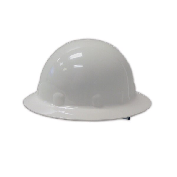 thumbnail image 2 of 3M White Full-Brim Hard Hat – Non-Vented, Ratchet Suspension – ANSI Class G & E – Model CHH-FB-R-W6 2 of 6