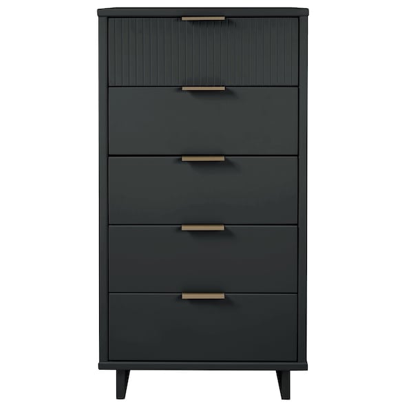 Manhattan Comfort Granville Tall 23.62 Narrow Dresser in Dark Grey DR-5005  | Zoro