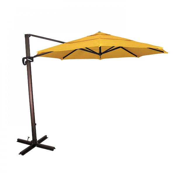 California Umbrella 11' Bronze Aluminum Cantilever Patio Umbrella, Sunbrella  Yellow 194061337868 | Zoro