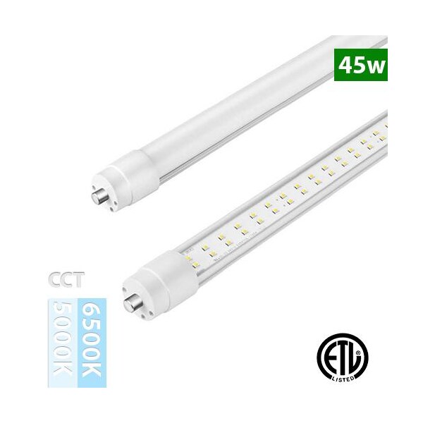 Metro Led 8ft Tube, 45ft, Clear, 6500K, PK25 ML-T8-8-45W | Zoro