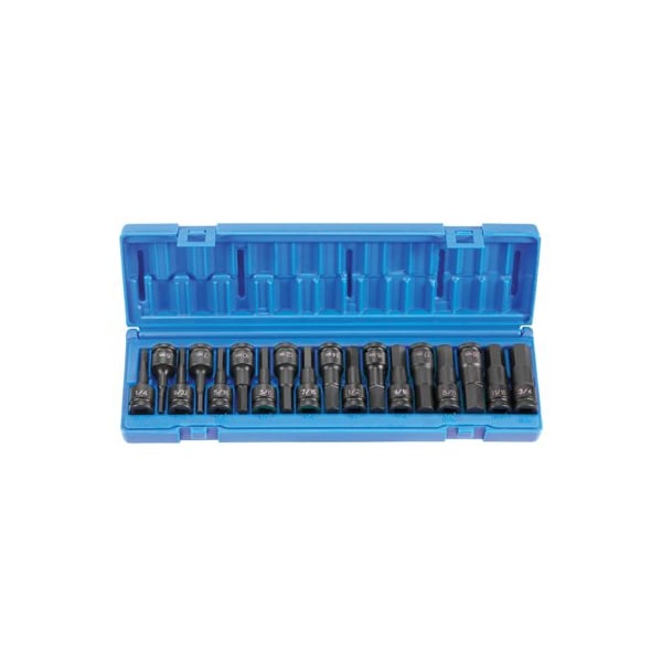 Grey Pneumatic 18-Pc 1/2" Drive Hex Driver Set GP1598HC | Zoro