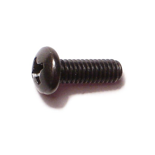 Midwest Fastener #8-32 x 1/2 in Phillips Pan Machine Screw, Black Oxide ...