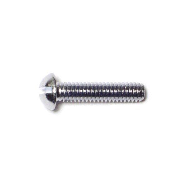 Midwest Fastener #8-32 x 3/4 in Slotted Round Machine Screw, Chrome ...