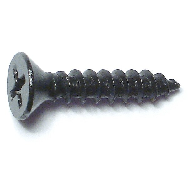 Midwest Fastener Sheet Metal Screw, #10 x 1 in, Black Steel Flat Head ...