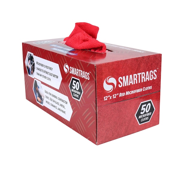 Smart Rags Microfiber Rags, Red, Box, 50 PK M950R | Zoro