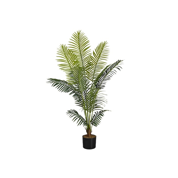 57" Tall, Artificial Plant, Palm Tree, Indoor, Faux, Fake, Floor, Greenery, Potted, Real Touch, Decorative - Green / Black