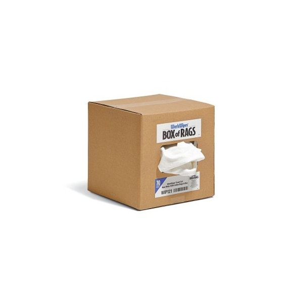Wopes Rag Workwipes Exact Cut New White 100% Cotton Rags 1 box WIP121 | Zoro