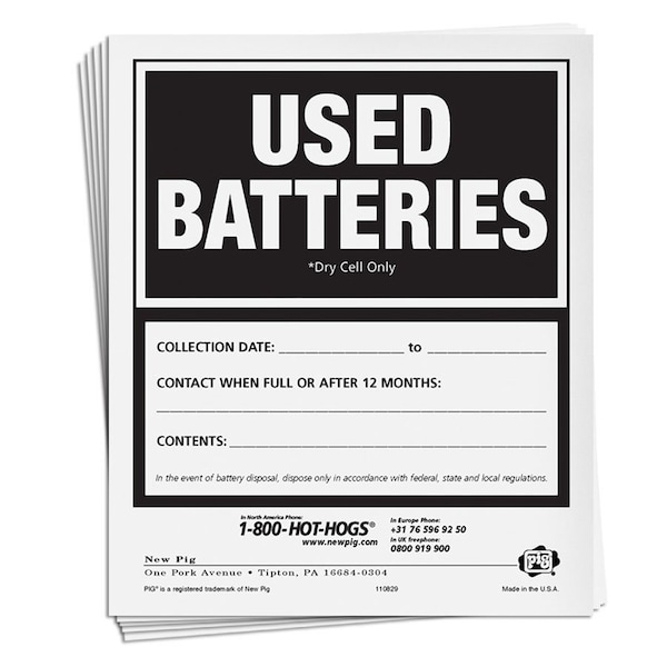Used Pg25 Label Pig Used Batteries Label 5