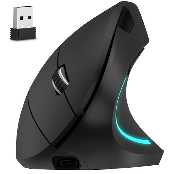 Delton S12 Wireless Ergonomic Vertical Computer Mouse - 6 Buttons ...