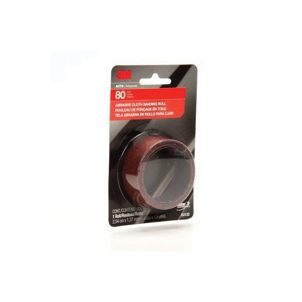 3M 3M Cloth Sanding Roll, 03132, 1 in x 1-1/2 yd, Medium 7010360490 | Zoro