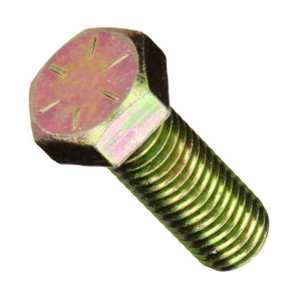 3/8-16 X 1-1/4" Grade 8 Hex Bolt - Yellow Zinc Plated, Alloy Steel, Coarse Thread (Full Thread) 2 thumbnail image