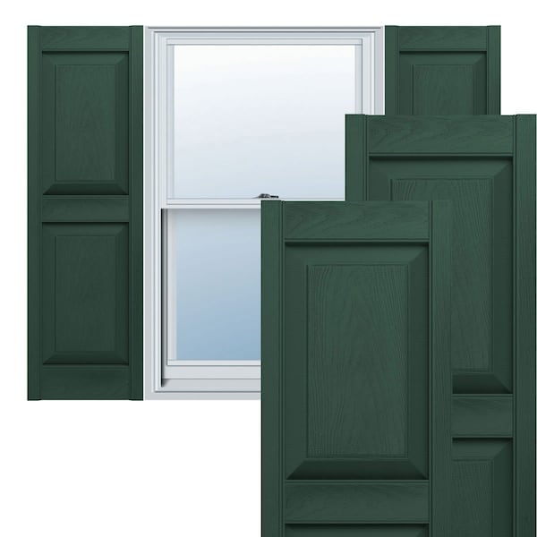 Mid-America Williamsburg Double Panel Vinyl Shutters – 14 3/4"W X 63"H, Black With Installation Hardware