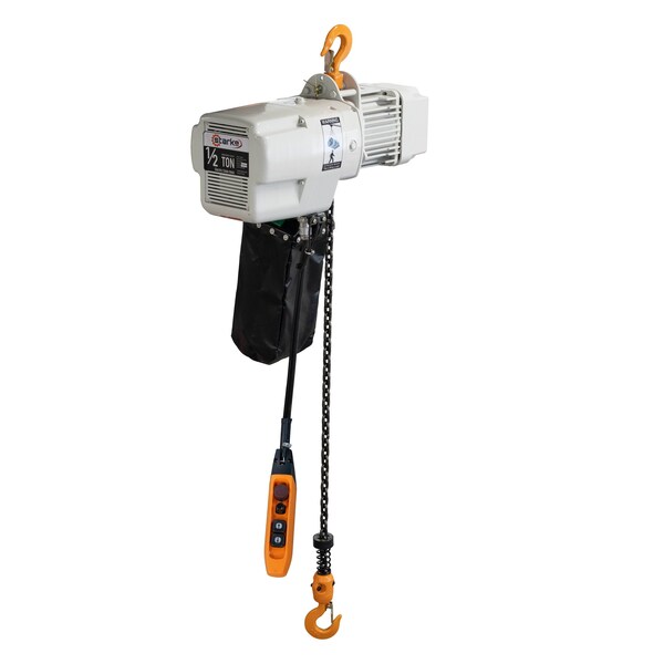 Starke Electric Chain Hoist, 1,000 lb, 10 ft, Hook Mounted, 460V 3 ...