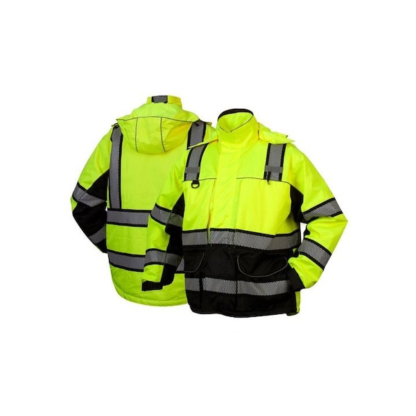 Pyramex Jacket, PU Coated Polyester, Lime, M RPB3610M Zoro