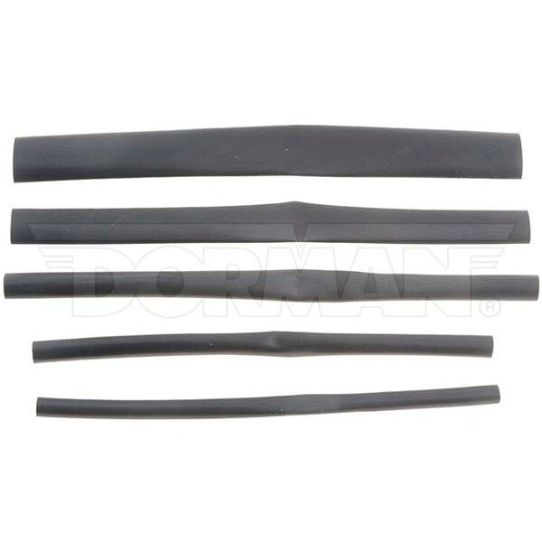 Motormite Heat Shrink Tube Assortment, 1/2 in, 3/8 in, 1/4 in, Black, 6 ...