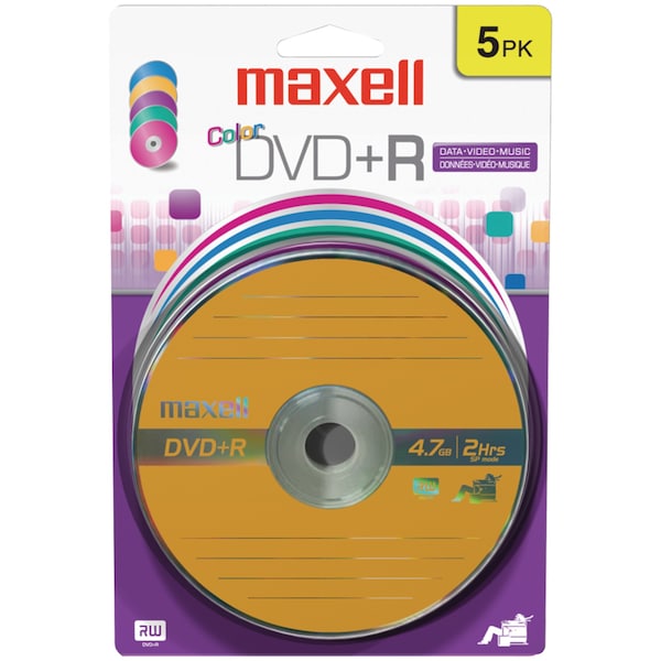 Digital 5pcs 4.7GB 120-Minute DVD+R (Multicolored)