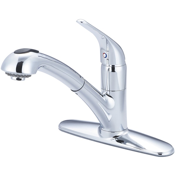 Pioneer Industries Single Handle Pull-Out Kitchen Faucet, Compression ...