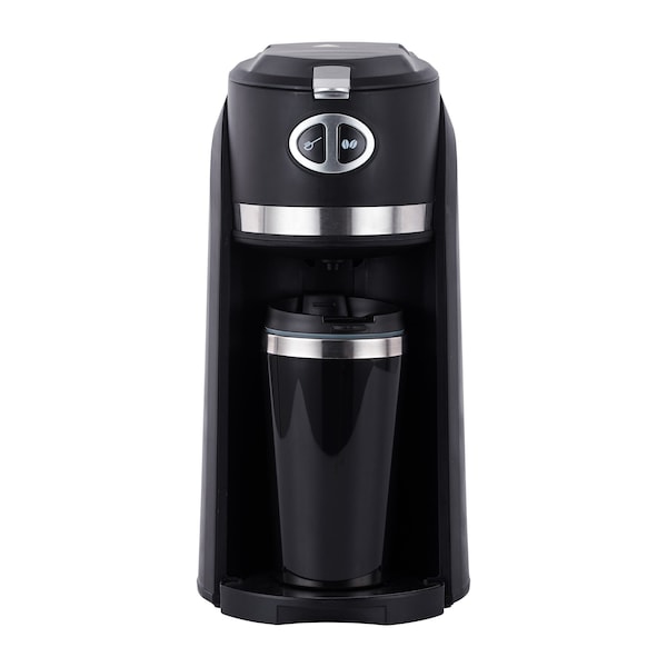 Premium Levella 3-Cup Grind-And-Brew Coffee Maker with Travel Mug Black (pcm353)