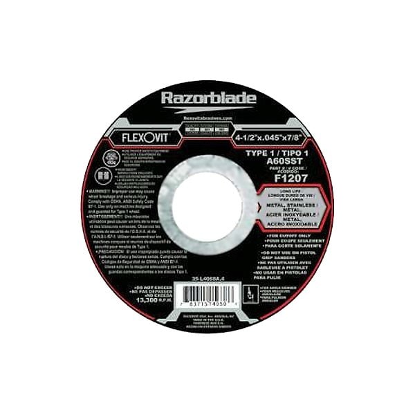 Flexovit F1707 6X.045X7/8 WHEEL CUTOFF RAZOR BLADE Phased Out | Zoro