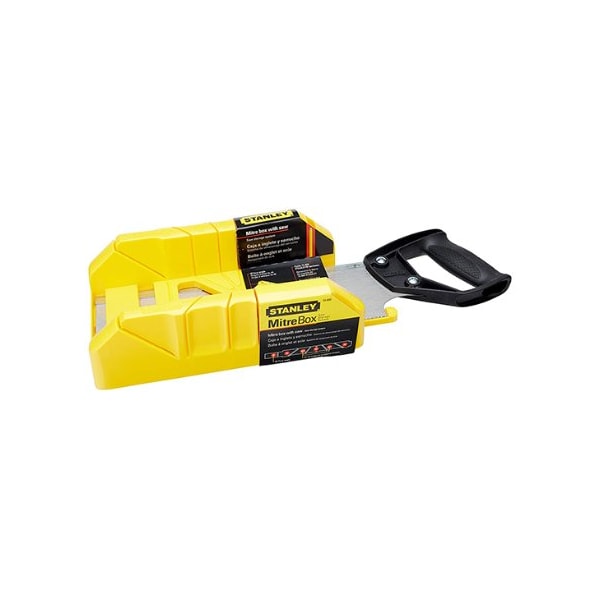 Stanley 1-19-212 Saw Storage Miter Box – Aluminum, With 90°, 45°, 22.5° Slots, 11.81 Inch Length, Integrated Saw Storage System, Black