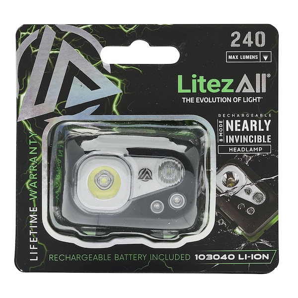 Invincible Lamp Litezall Rechargeable Nearly Invincible Head Lamp LA-240HLNI-6/12 | Zoro