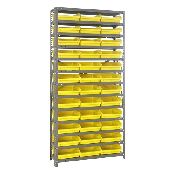 Quantum Storage Systems Steel Shelving with plastic bins 1275-109YL | Zoro
