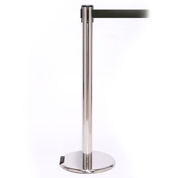 Queue Solutions Retractable Belt Barrier, Gray, 11 ft Length, Satin ...