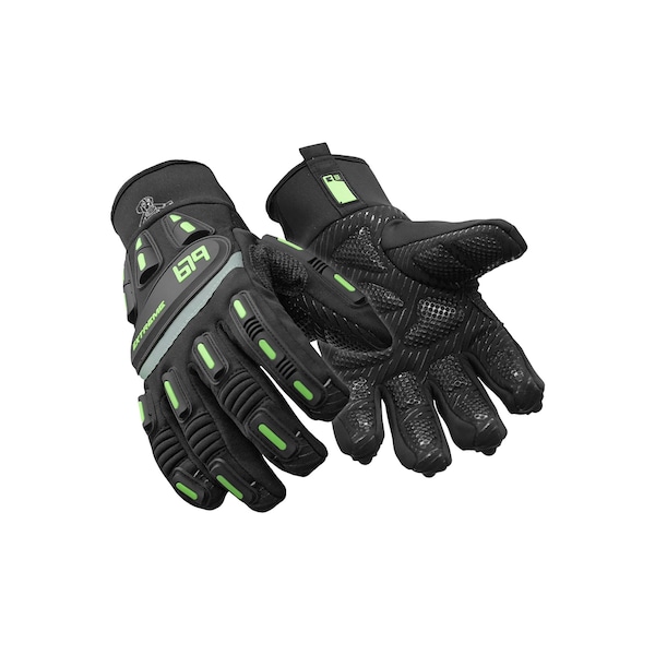 Refrigiwear Cold Protection Gloves, Synthetic Leather w/ Silicone Grip Palm, Tricot Lining, Black, XXL 0679RBLK2XL - main