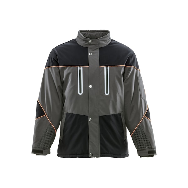 Refrigiwear PolarForce Jacket, Polyester, Zipper with Storm Flap, Grey, M 8140RBCHMED - main