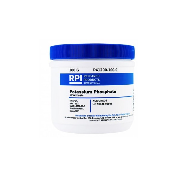 Rpi Potassium Phosphate, Monobasic, ACS Grade, 100 G P41200-100.0 | Zoro
