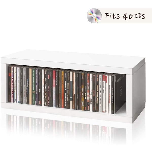 Way Basics Stackable CD Storage Rack, White WB-CD-WE | Zoro