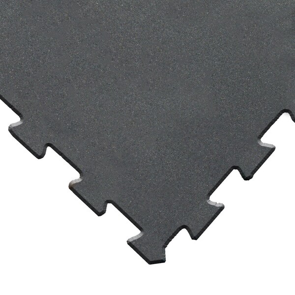 Rubber-Cal ReUz Rubber Tiles - 6mm x 20 in x 20 in - Black, 32PK 03-274R-BK-32 - main