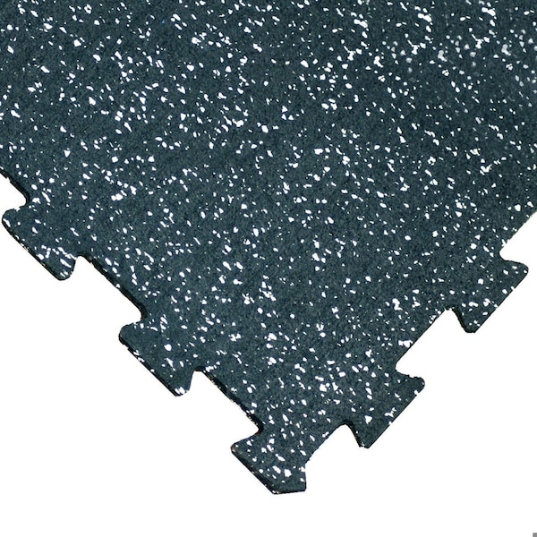 Rubber-Cal ReUz Rubber Tiles - 6mm x 20 in x 20 in - White Speckle, 32PK 03-274R-WH-32 - main