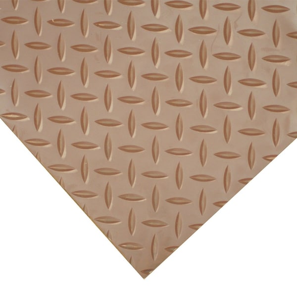 Rubber-Cal Diamond-Plate Thermoplastic Flooring - 3.5mm x 36 in x 10ft - Brown 03-R271-36-BN-10 - main