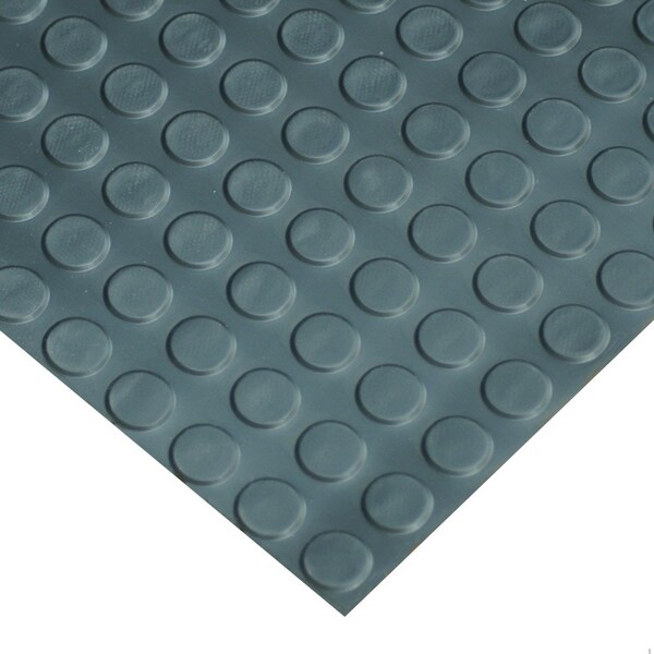 Rubber-Cal Coin-Pattern Thermoplastic Flooring - 3.5mm x 36 in x 7ft - Black 03-R273-36-BK-07 - main