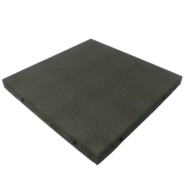 Rubber-Cal "Eco-Safety" Interlocking Playground Tiles - 2.5 x 19.5 x 19.5 inch - 2 Pk - 5.2 Square Feet - Black 04-126-CO-2PK - main
