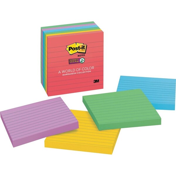 Post-it Super Sticky Notes 675-6SSAN, 4 in x 4 in (101 mm x 101 mm) Marrakesh Collection