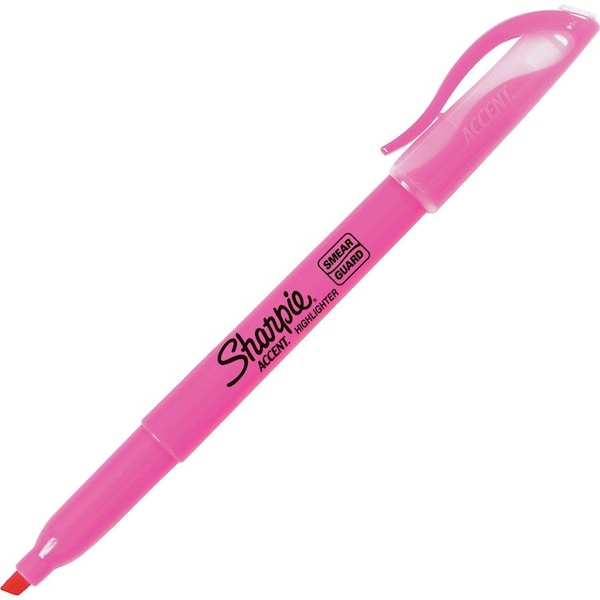 Pink Chisel Point Sharpie Sharpie Highlighter, Chisel Point, Nontoxic, Pink 12PK SAN27009 | Zoro