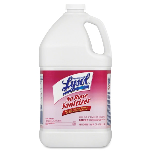 Professional Lysol No Rinse Sanitizer - For Sink, Floor, Wall, Bathtub, Food Service Area - Concentrate - 128 fl oz (4 quart) - 4 / Carton - Disinfectant, Anti-bacterial
