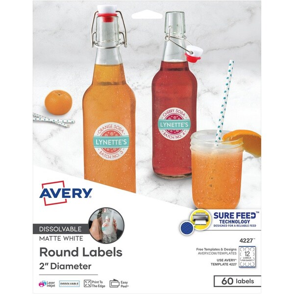 Avery AVE4227 $12.92 Labels, Dissolv, Rnd, 12Up, We 6PK | Zoro.com Avery AVE4227 $12.92 Labels, Dissolv, Rnd, 12Up, We 6PK | Zoro.com