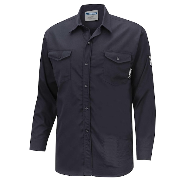 Oberon Men's Flame Resistant Button-Up Safety Shirt, Cotton/Nylon, 3XL, Navy Blue, ZFI509-3XL Oberon Men's Flame Resistant Button-Up Safety Shirt, Cotton/Nylon, 3XL, Navy Blue, ZFI509-3XL
