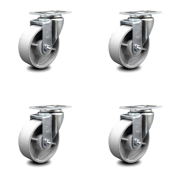 Service Caster 4 Inch Semi Steel Cast Iron Wheel Swivel Top Plate ...