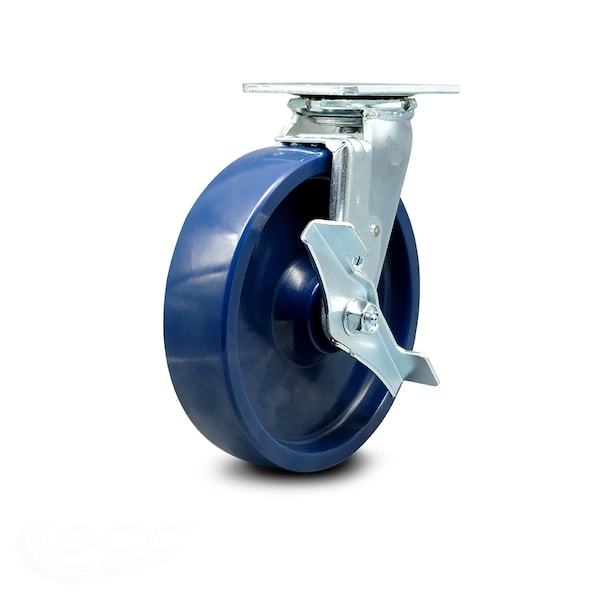 Service Caster 8 Inch Solid Polyurethane Swivel Caster with Roller ...