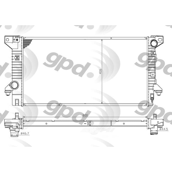 Global Parts Distributors Radiator, 13045C 13045C - main