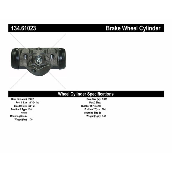 Centric Parts Premium Wheel Cylinder-Preferred - Rear Left, 134.61023 134.61023