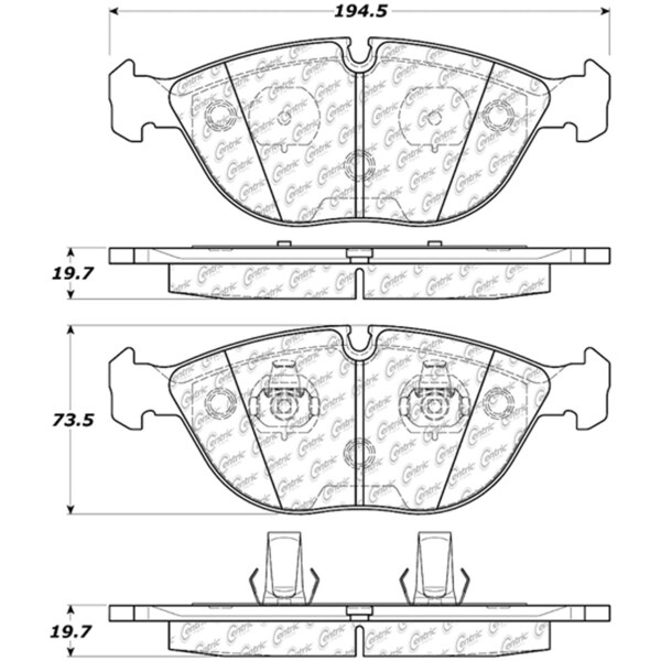 Centric Parts Disc Brake Pad Set, 104.06820, Front 104.06820 - main