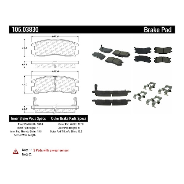 Centric Parts Disc Brake Pad Set, 105.03830 105.03830 - main