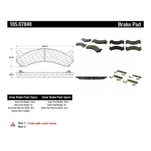 Centric Parts Disc Brake Pad Set, 105.07840 105.07840 - main