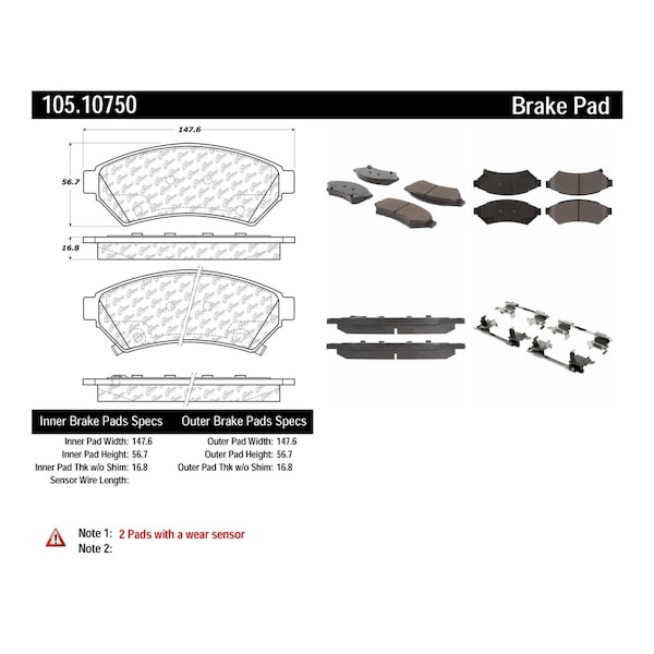 Centric Parts Disc Brake Pad Set, 105.10750 105.10750 - main