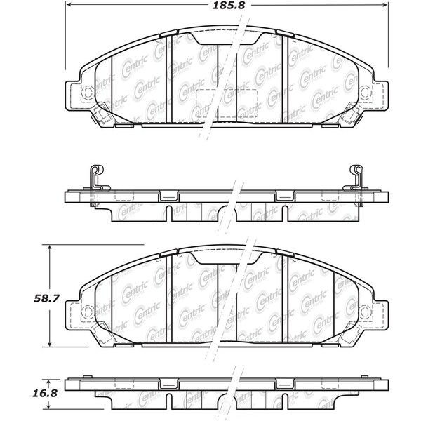 Centric Parts Disc Brake Pad Set 2015-2017 Ford Mustang, 105.17910 105.17910 - main